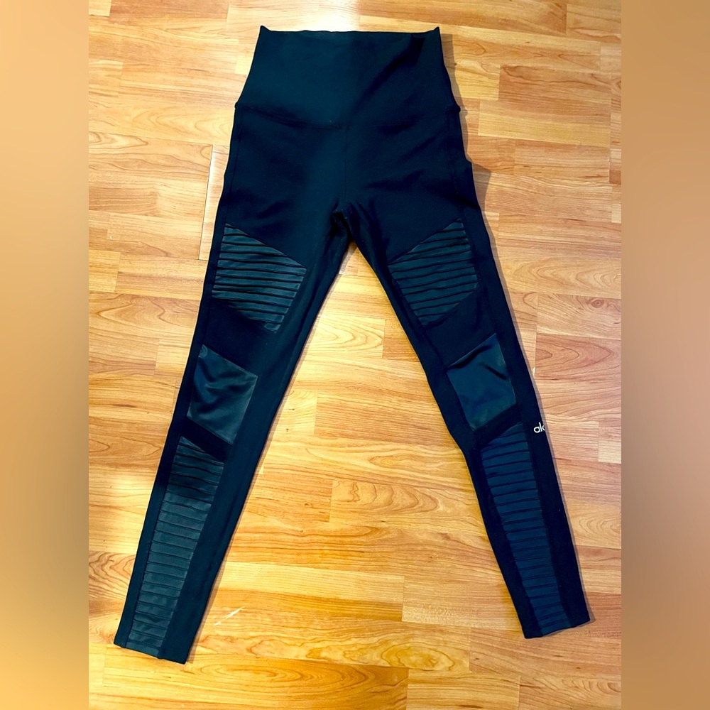Alo Moto Black High-Waisted Leggings